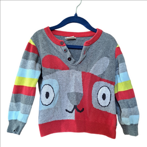 3/35$ Blanc de Blanc Kids Sweater – Fox Face Graphic – 100% Cotton – Size 24M
